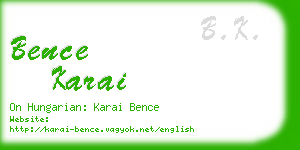 bence karai business card